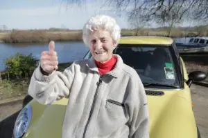 Eileen Ash, driving safely aged 105!