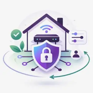 Graphic showing data protected at home