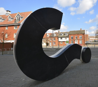 Question mark statue, University of Suffolk, Ipswich waterfront.